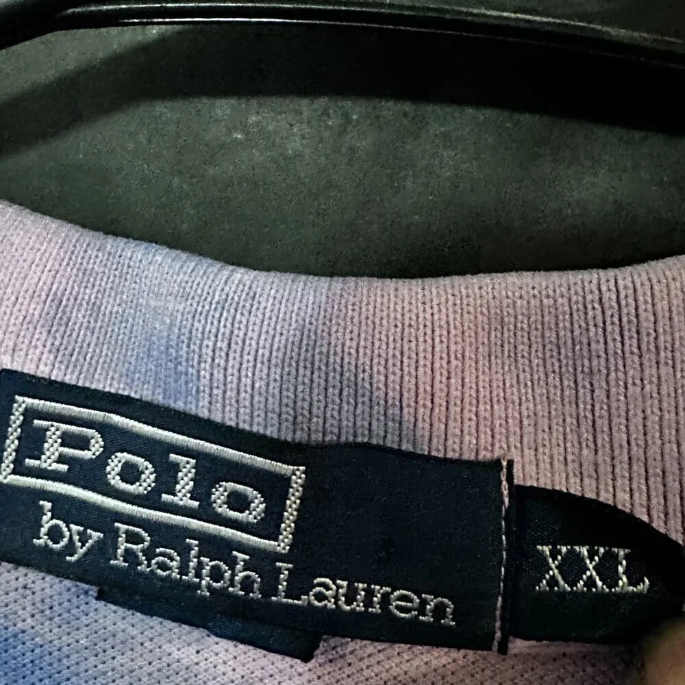 Ralph Lauren Polo Size 2XL Shirt Purple Tie Dye Acid Wash Grunge Golf XXL Pink